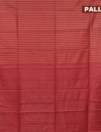 Semi tussar saree maroon with allover thread weaves and sequin work pallu & embroidery work blouse