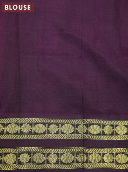 Silk cotton saree pink and jamun shade with allover self emboss jacquard and rettapet zari woven korvai border