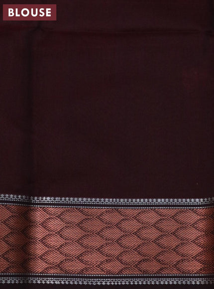 Maheshwari silk cotton saree green and maroon with copper zari woven buttas and copper zari woven border