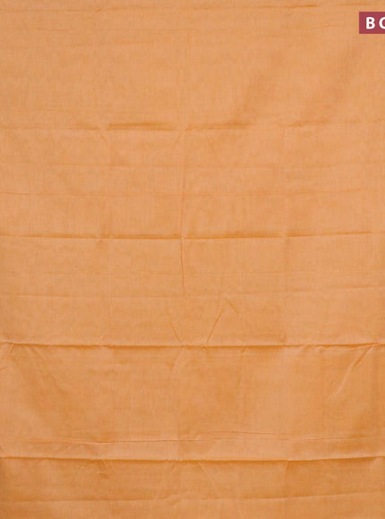 Narayanpet cotton saree pale orange with plain body and thread woven border