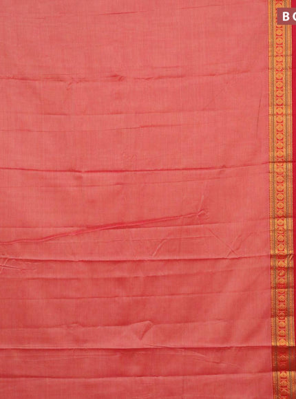 Narayanpet cotton saree red shade and red with plain body and rettapet rudhraksha zari woven border