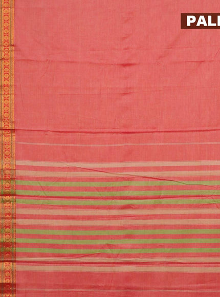 Narayanpet cotton saree red shade and red with plain body and rettapet rudhraksha zari woven border