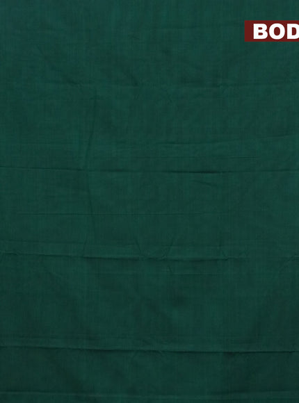 Narayanpet cotton saree green and maroon with plain body and thread woven border