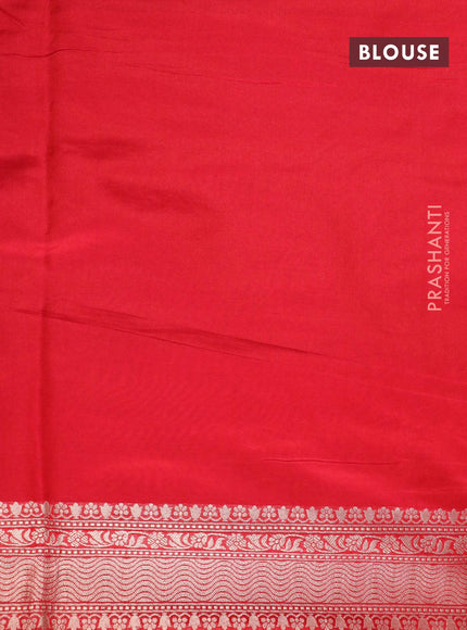 Pure banarasi uppada silk saree red with allover zari woven floral weaves and zari woven border