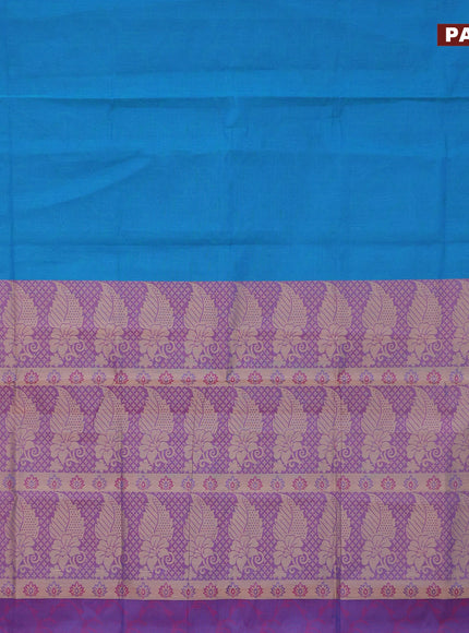 Coimbatore cotton saree dual shade of blue and dual shade of purple with allover self emboss and thread woven border