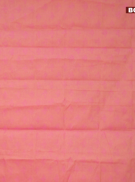 Coimbatore cotton saree dual shade of pink shade and red with allover self emboss and thread woven border