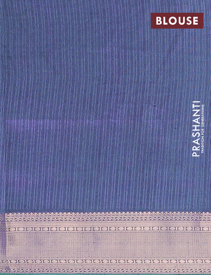 Semi tussar saree teal blue and dual shade of violet with allover ikat weaves and zari woven border