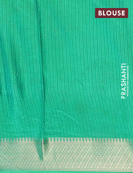 Semi tussar saree maroon mustard and green with allover ikat weaves and zari woven border