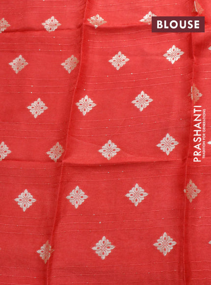 Dola silk saree deep maroon and pink shade with allover zari stripe weaves and zari woven border & zari butta blouse