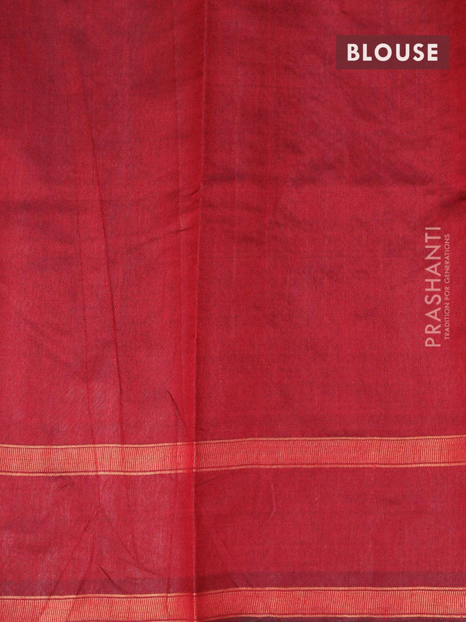 Dupion silk saree peacock green and maroon with plain body and temple design reattpet zari woven border