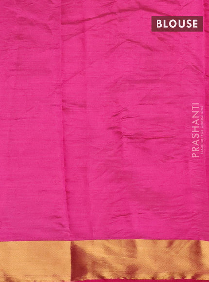 Semi raw silk saree pink with thread & zari woven buttas and zari woven border