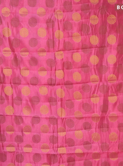 Semi raw silk saree pink with allover thread & zari woven buttas and zari woven border