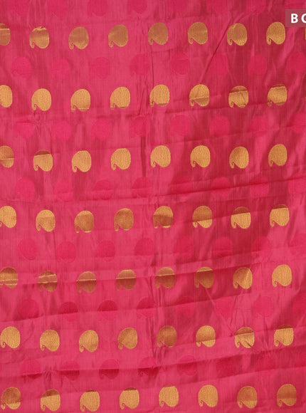 Semi raw silk saree pink with thread & zari woven paisley buttas and zari woven border