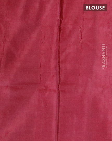 Banana pith saree orange and maroon with thread woven buttas in borderless style with blouse
