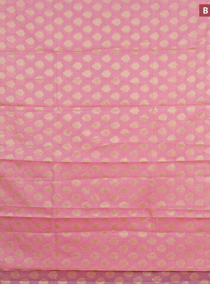 Banarasi kota saree light pink and pink with zari woven buttas and zari woven border