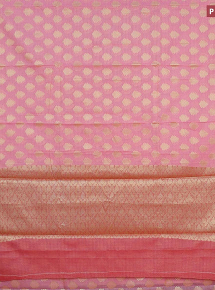 Banarasi kota saree light pink and pink with zari woven buttas and zari woven border