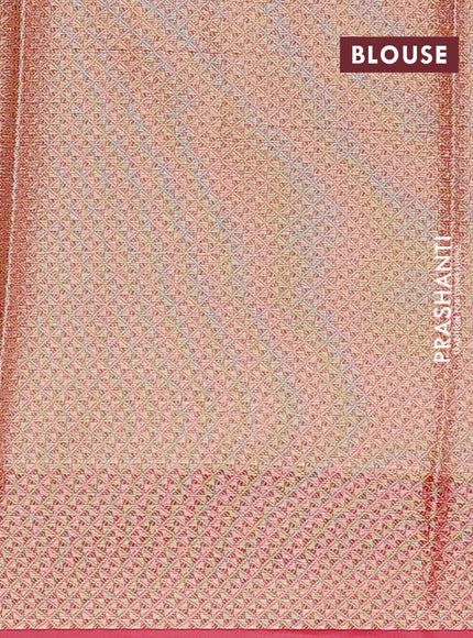 Banarasi kota saree light pink and pink with zari woven buttas and zari woven border