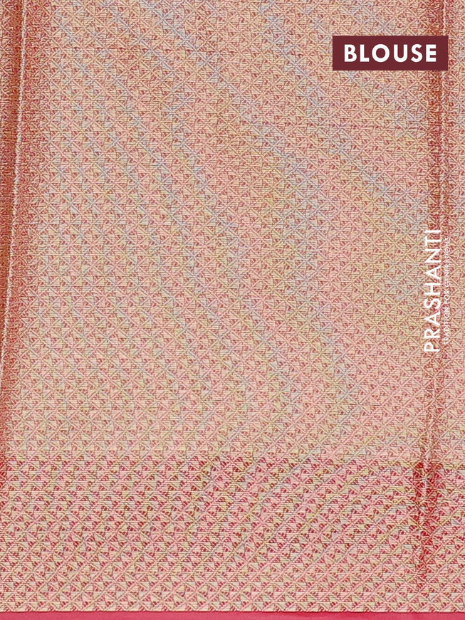 Banarasi kota saree light pink and pink with zari woven buttas and zari woven border