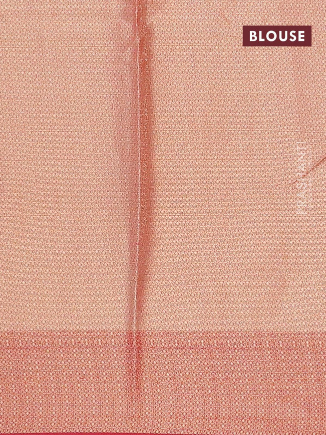 Banarasi kota saree orange and pink with allover zari weaves and floral zari woven border