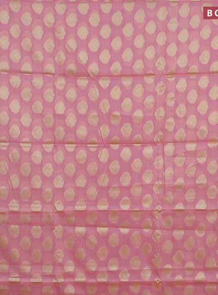 Banarasi kota saree light pink and pink with zari woven buttas and zari woven border