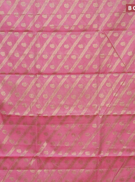 Banarasi kota saree pink shade and maroon with allover zari weaves & buttas and zari woven simple border