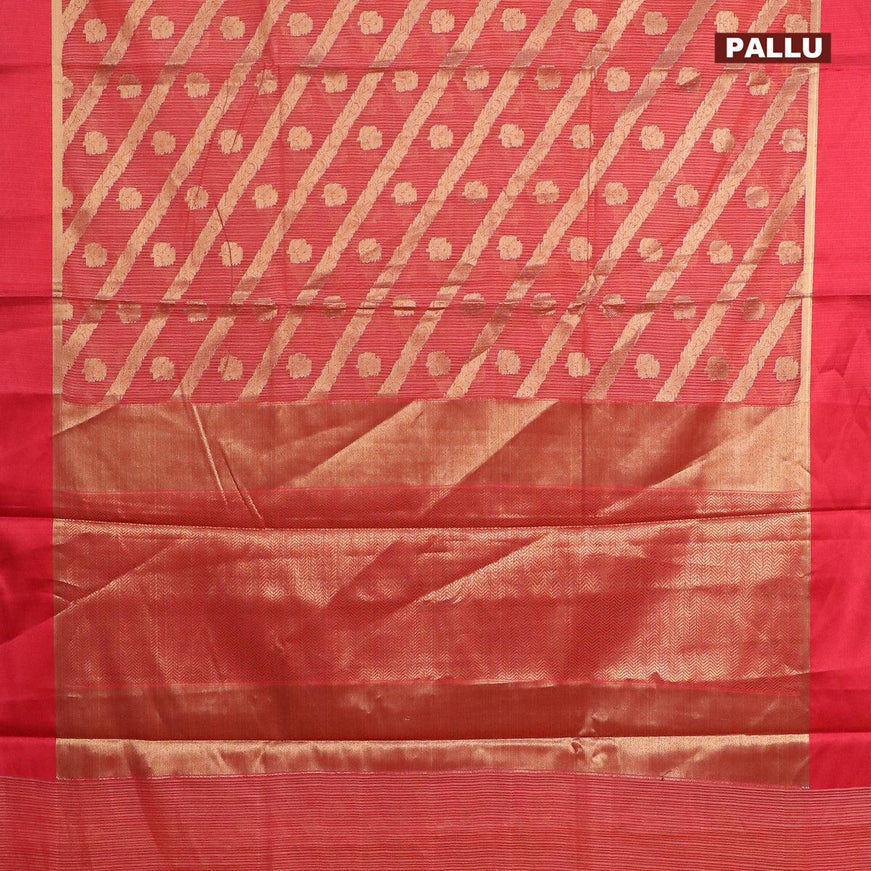 Banarasi kota saree red shade and maroon with allover zari weaves & buttas and zari woven simple border