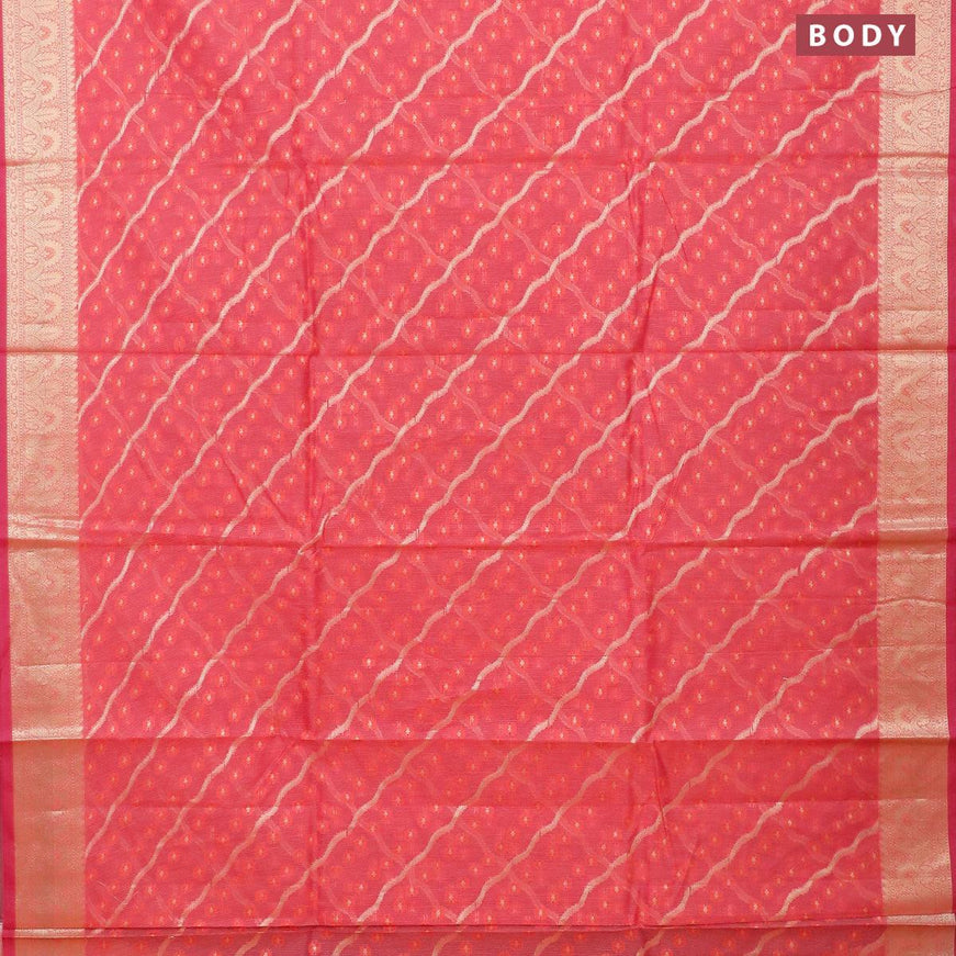 Banarasi kota saree pink shade with allover thread & zari weaves and zari woven border