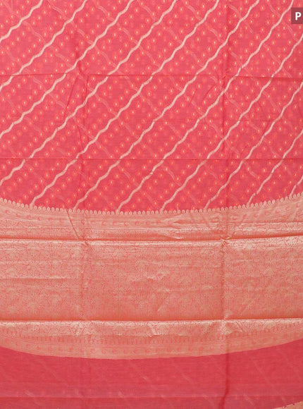 Banarasi kota saree pink shade with allover thread & zari weaves and zari woven border