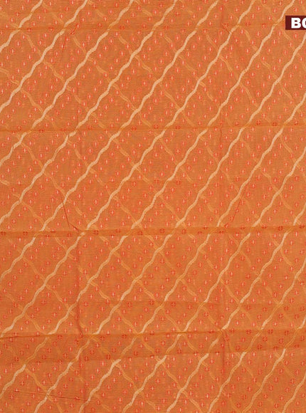 Banarasi kota saree orange and pink with allover thread & zari weaves and zari woven border