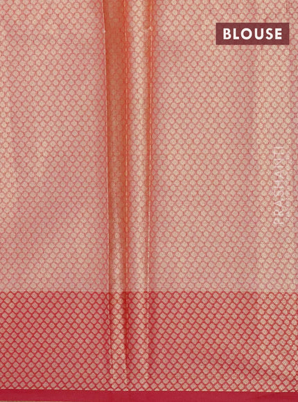 Banarasi kota saree mango yellow and pink with zari woven leaf buttas and zari woven border