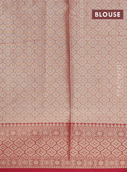 Banarasi kota saree light pink and pink with zari woven floral buttas and zari woven border