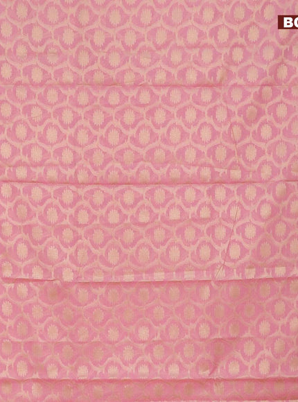 Banarasi kota saree light pink and pink with allover zari woven floral weaves and zari woven border