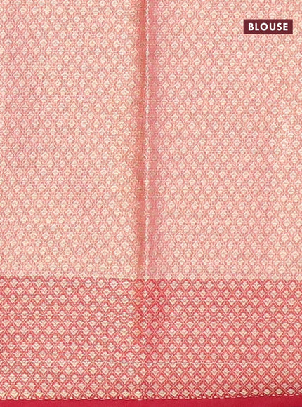 Banarasi kota saree light pink and pink with allover zari woven floral weaves and zari woven border