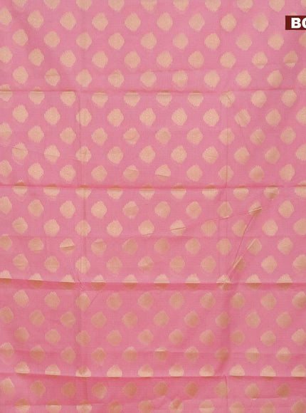 Banarasi kota saree light pink and pink with zari woven buttas and zari woven border