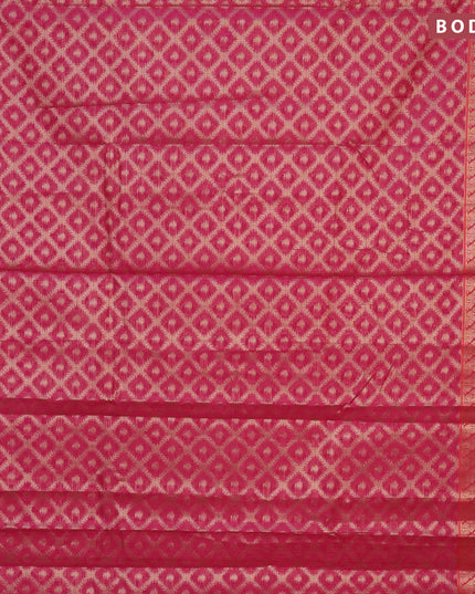Banarasi kota saree pink and orange with allover zari weaves and zari woven border