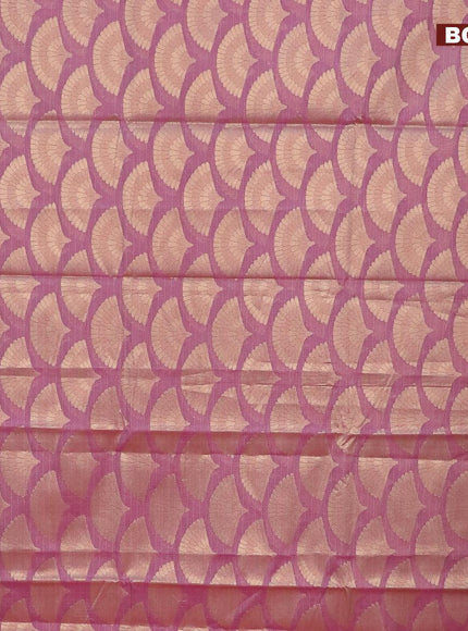 Banarasi kota saree pastel pink and maroon with zari woven buttas and zari woven simple border