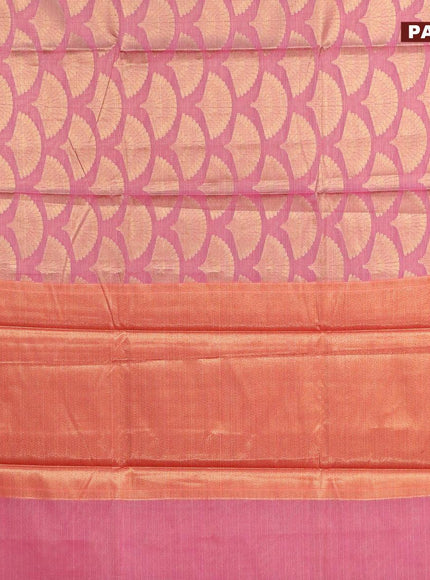 Banarasi kota saree magenta pink and maroon with zari woven buttas and zari woven simple border