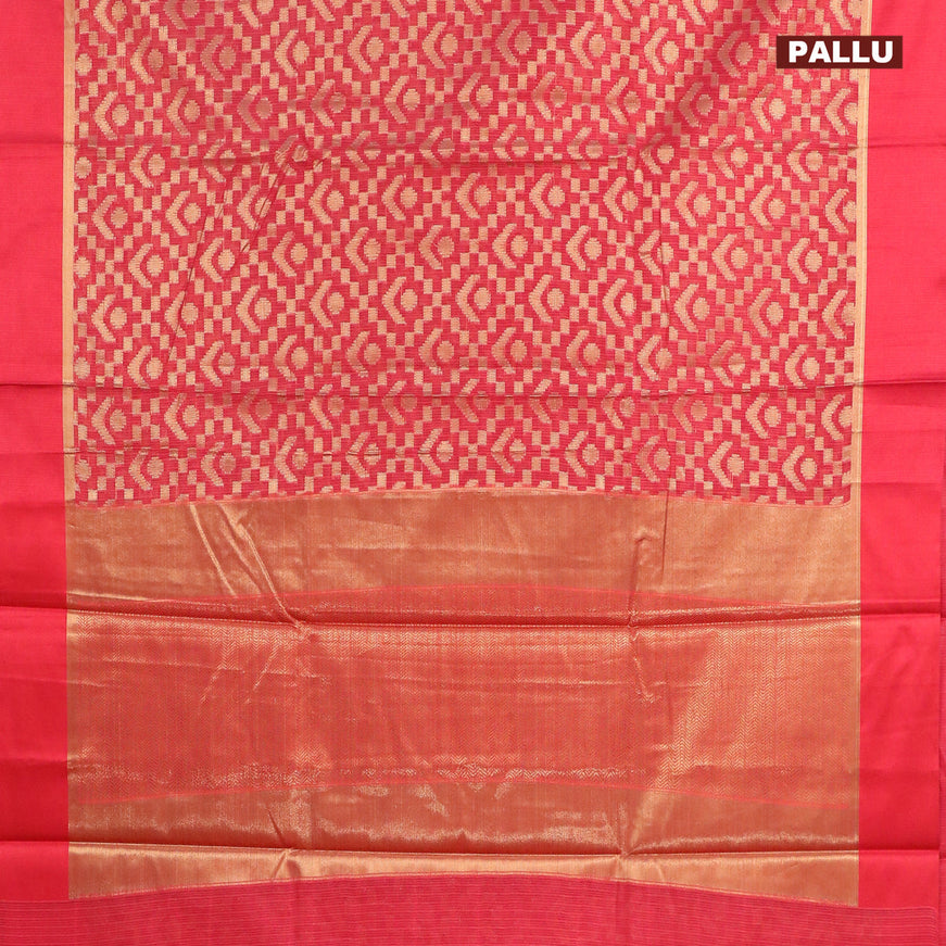 Banarasi kota saree maroon with allover zari weaves and zari woven simple border