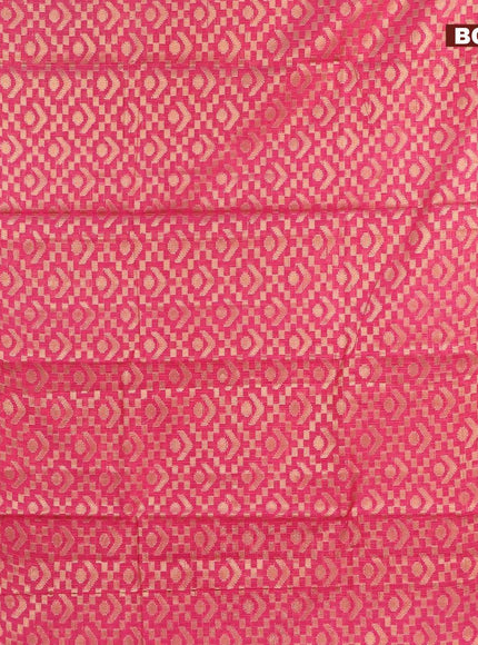 Banarasi kota saree magenta pink and red with allover zari weaves and zari woven simple border