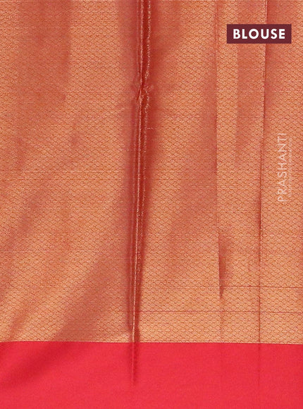 Banarasi kota saree magenta pink and red with allover zari weaves and zari woven simple border