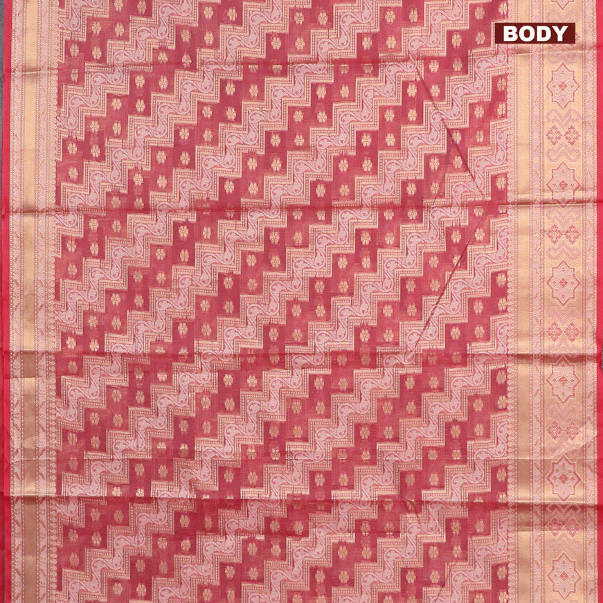 Banarasi kota saree maroon shade with allover thread & zari weaves and zari woven border