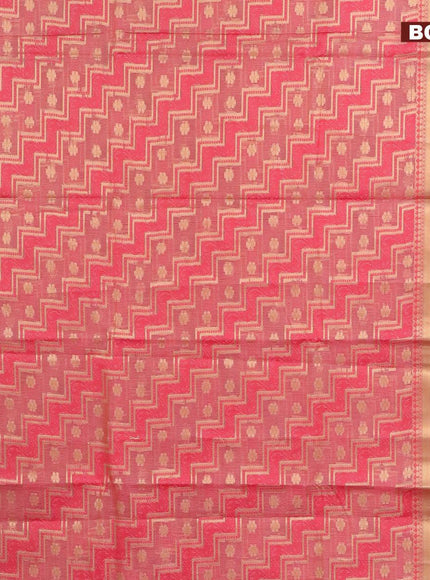 Banarasi kota saree pink shade with allover thread & zari weaves and zari woven border