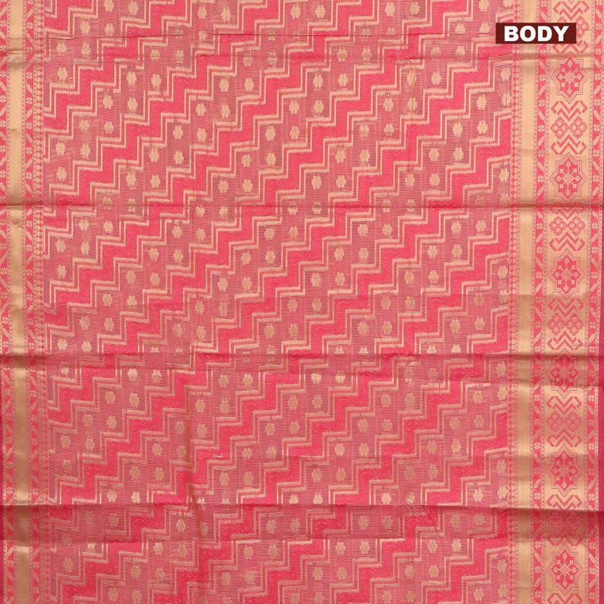 Banarasi kota saree pink shade with allover thread & zari weaves and zari woven border