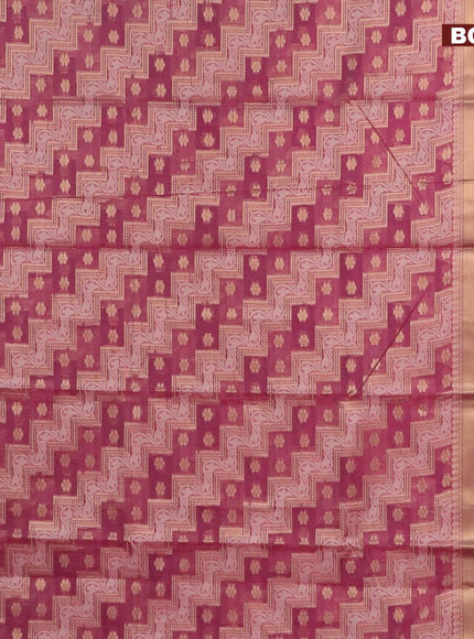 Banarasi kota saree dark pink and maroon with allover thread & zari weaves and zari woven border