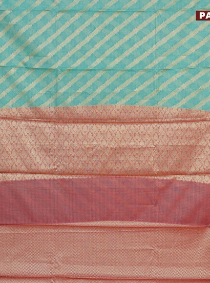 Banarasi kota saree teal blue and maroon with allover zari weaves and zari woven border