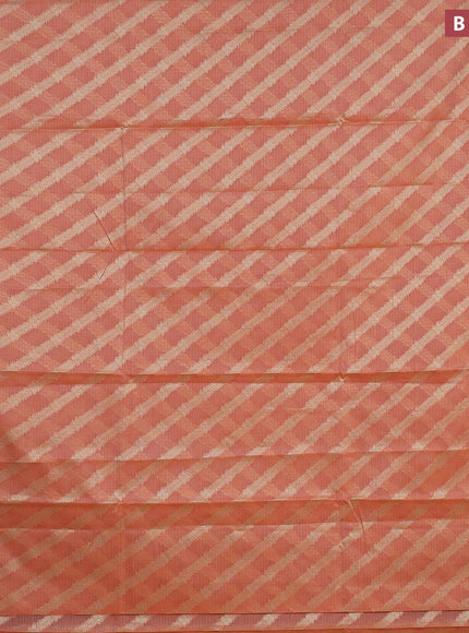 Banarasi kota saree peach orange and red with allover zari weaves and zari woven border