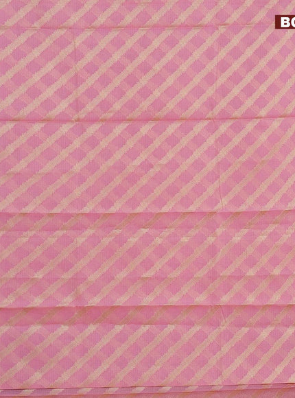 Banarasi kota saree candy pink and pink with allover zari weaves and zari woven border