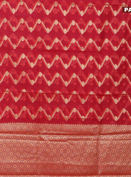 Banarasi kota saree pink with allover thread & zari weaves and paisley zari woven border