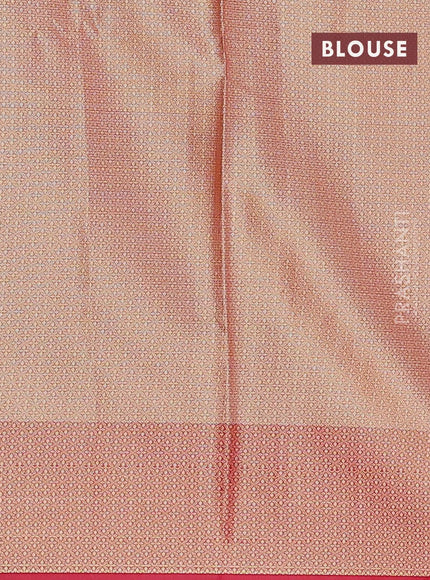 Banarasi kota saree light pink and pink with zari woven floral buttas and floral zari woven border