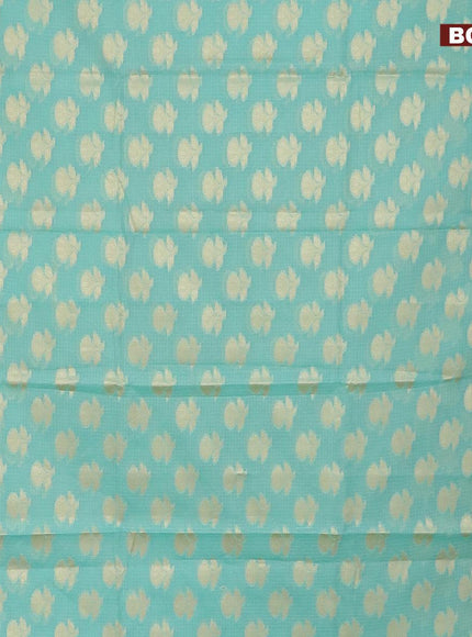 Banarasi kota saree teal blue and maroon shade with floral zari woven buttas and zari woven border